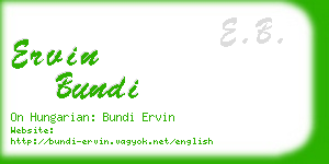 ervin bundi business card